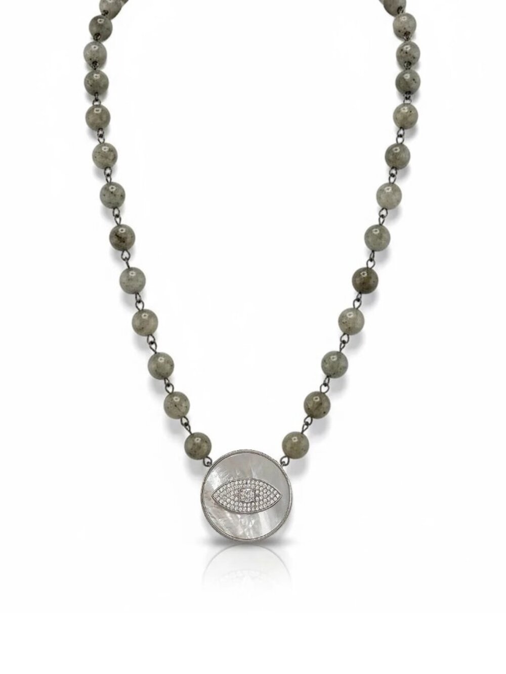 Labradorite Evil Eye Mother of Pearl Necklace Brand: LOVE LISA JEWELRY